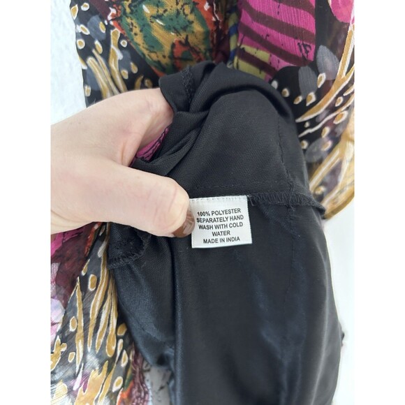 Vintage XL Tunique Skirt Maxi Tiered Animal Artsy Eclectic Unique Y2K Gypsy - Picture 4 of 4